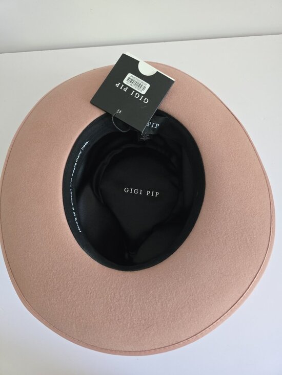 Gigi Pip Monroe Rancher Wool Fedora Dusty Pink Hat XS 55 Boho Western Cowgirl